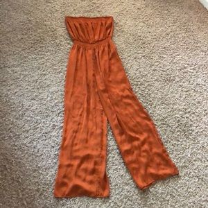 Forever 21 Sleeveless Jump Suit Dark Orange